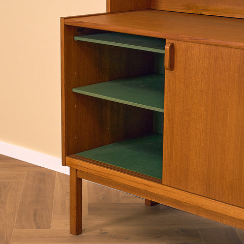 Svensk bokhylla i teak av Bertil Fridhagen för Bodafors