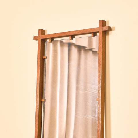 Svenskt hallbord med spegel i teak och ek