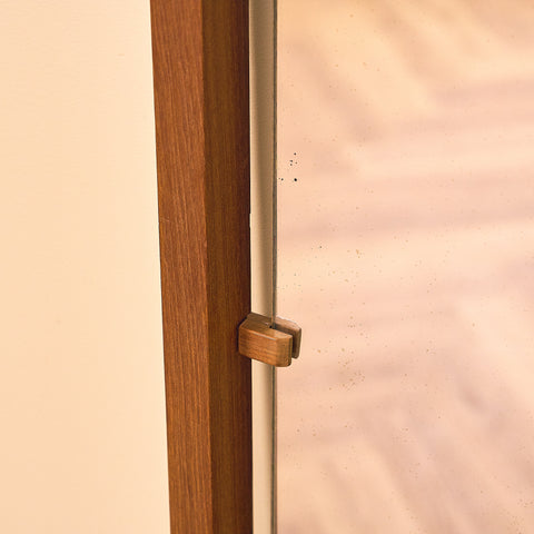 Svenskt hallbord med spegel i teak och ek