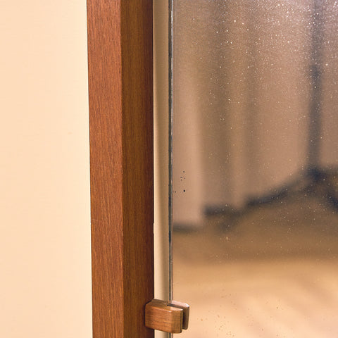 Svenskt hallbord med spegel i teak och ek