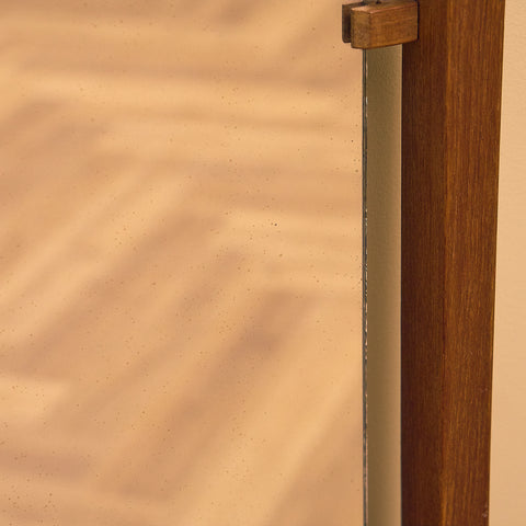 Svenskt hallbord med spegel i teak och ek