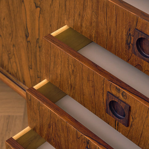 Large Danish sideboard in Santos rosewood & mahogany