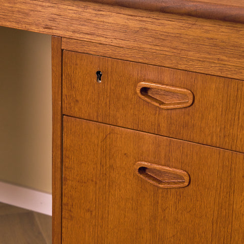 Swedish writing desk in teak and beech