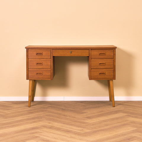 Swedish writing desk in teak and beech