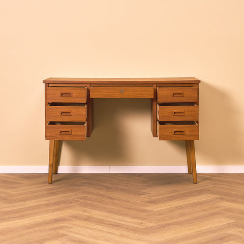 Swedish writing desk in teak and beech