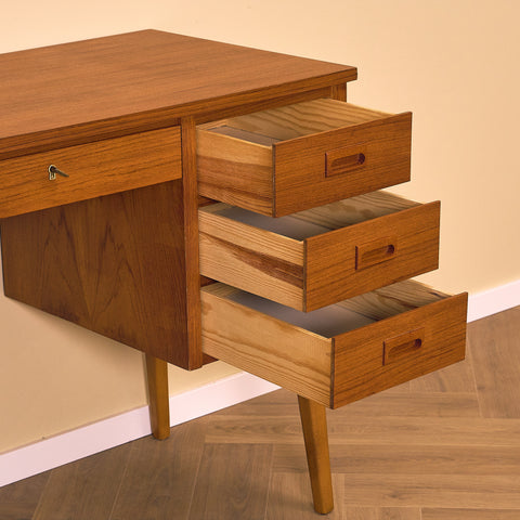 Swedish writing desk in teak and beech