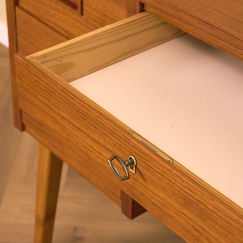 Swedish writing desk in teak and beech