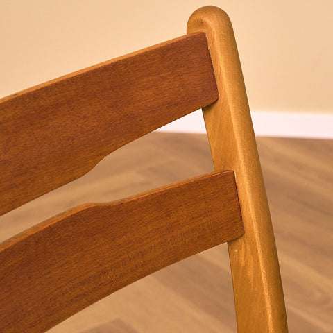 Danish dining chairs in teak and beech by Findahl