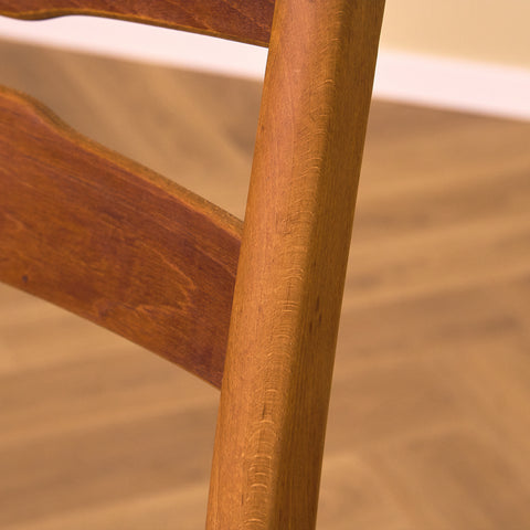 Danish dining chairs in teak and beech by Findahl