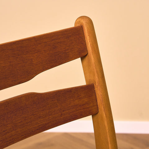Danish dining chairs in teak and beech by Findahl