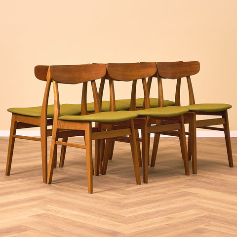 Danish dining chairs in teak & beech by Findahl, model 'Mosbøl'