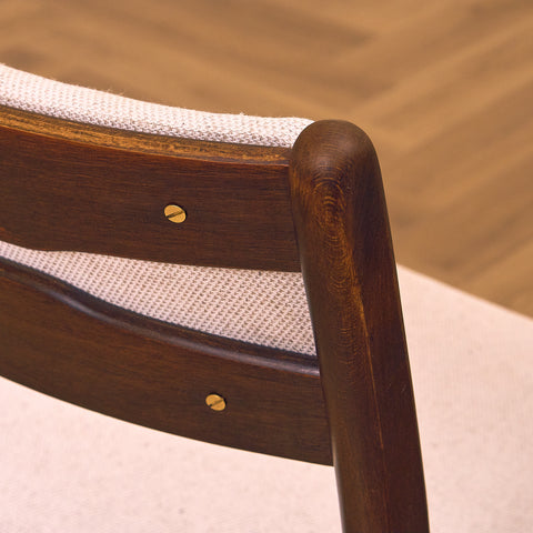 Danish dining chairs in teak and beech by Findahl