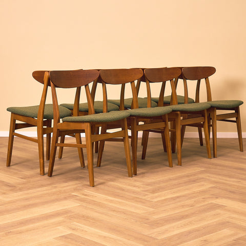 Danish dining chairs in teak & beech