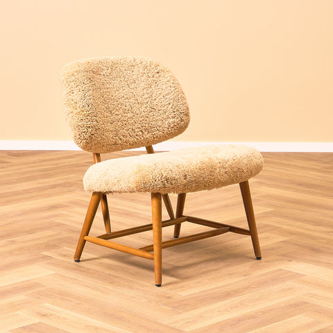 Swedish armchair in beech, model ”TeVe” by Alf Svensson for Studio Ljungs Industrier