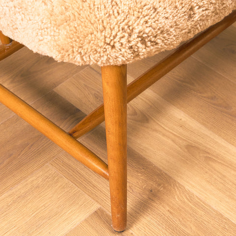 Swedish armchair in beech, model ”TeVe” by Alf Svensson for Studio Ljungs Industrier