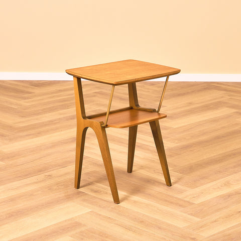 Swedish bedside tables in teak and beech