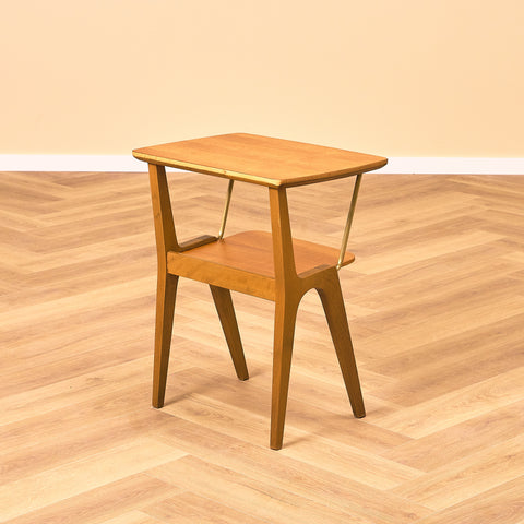 Swedish bedside tables in teak and beech