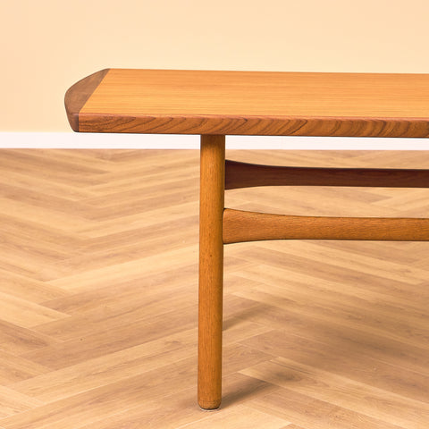 Swedish coffee table in teak and oak