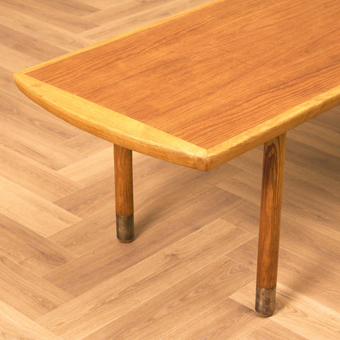 Swedish coffee table in teak and oak by C.E. Johansson for Oscar Edv. Ekelunds in Virserum