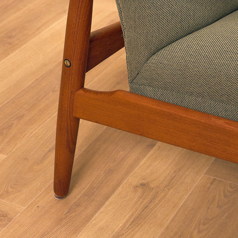 Danish armchair with stool in teak by Søren Ladefoged for SL Mobler Denmark