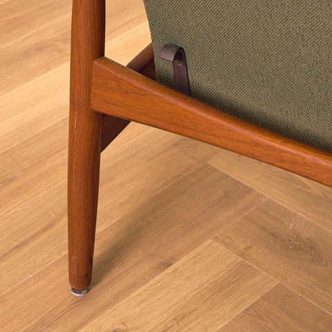 Danish armchair with stool in teak by Søren Ladefoged for SL Mobler Denmark