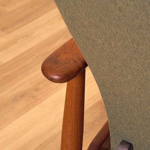 Danish armchair with stool in teak by Søren Ladefoged for SL Mobler Denmark