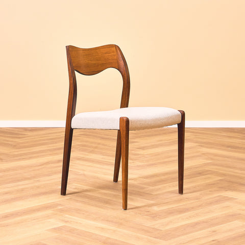 Danish set of 4 dining chairs in Santos rosewood 'model 71' by Niels O. Moller