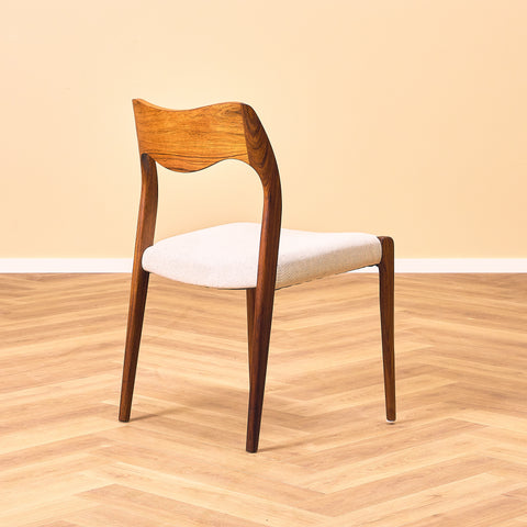 Danish set of 4 dining chairs in Santos rosewood 'model 71' by Niels O. Moller