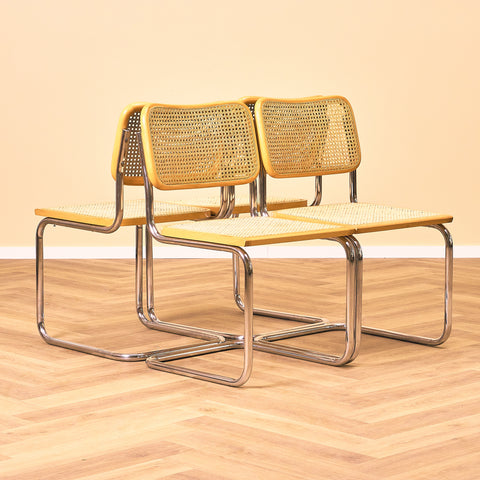 Italian set of 4 dining chairs by Marcel Breuer