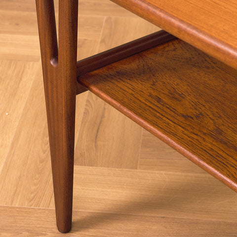 Danish coffee table in teak and walnut by Kurt Ostervig