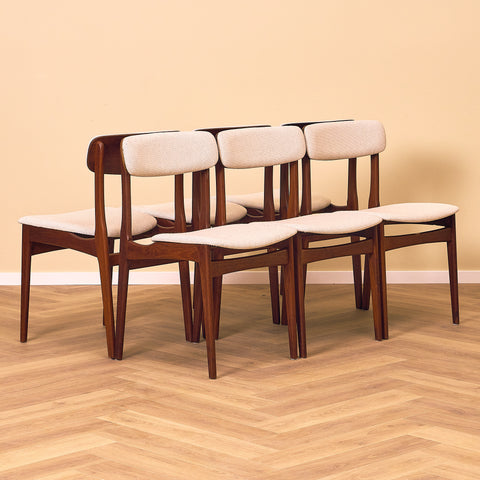Danish dining chairs in teak by B. Rasmussen for Thorso Møbelfabrik
