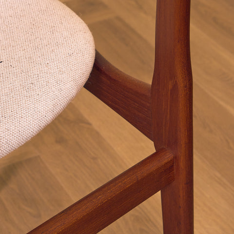 Danish dining chairs in teak by B. Rasmussen for Thorso Møbelfabrik