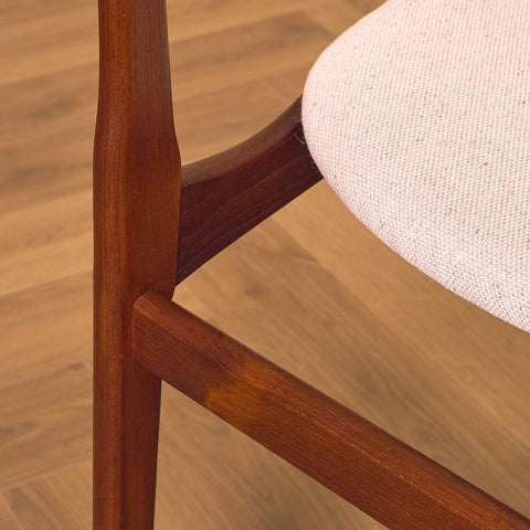 Danish dining chairs in teak by B. Rasmussen for Thorso Møbelfabrik