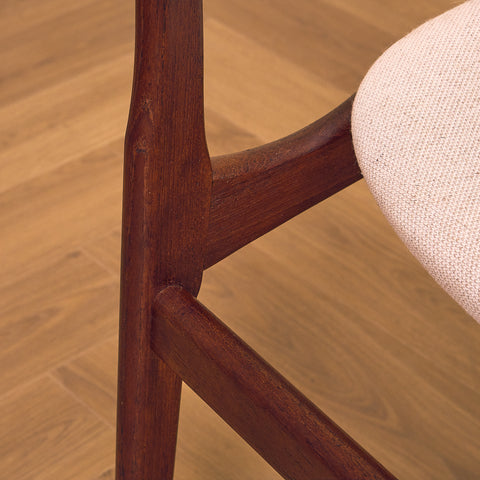 Danish dining chairs in teak by B. Rasmussen for Thorso Møbelfabrik