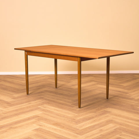 Swedish rectangular dining table in teak and beech by IKEA, model 'Atlas'