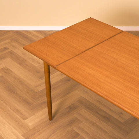 Swedish rectangular dining table in teak and beech by IKEA, model 'Atlas'