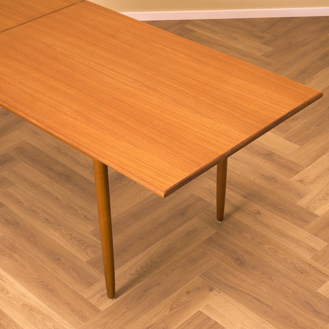 Swedish rectangular dining table in teak and beech by IKEA, model 'Atlas'