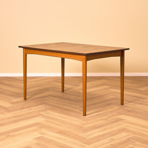 Swedish rectangular dining table in teak and beech