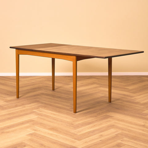 Swedish rectangular dining table in teak and beech