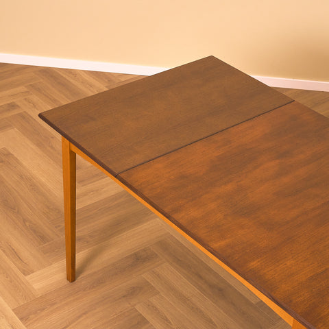 Swedish rectangular dining table in teak and beech