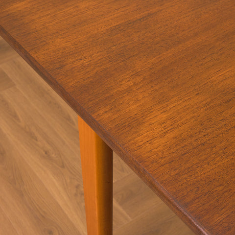 Swedish rectangular dining table in teak and beech