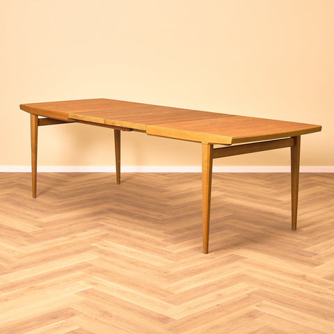 Swedish rectangular dining table in teak and oak