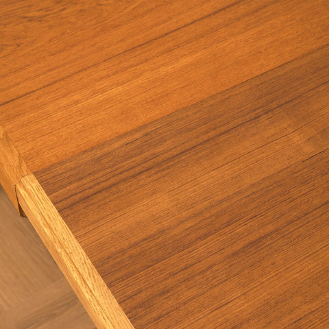 Swedish rectangular dining table in teak and oak