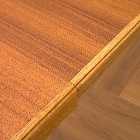 Swedish rectangular dining table in teak and oak