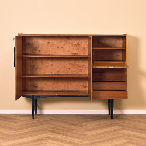 Swedish highboard in teak by Hugo Troeds, Bjärnum