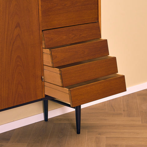 Swedish highboard in teak by Hugo Troeds, Bjärnum