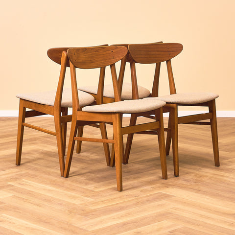 Dining chairs in teak & beech by Farstrup, model 210