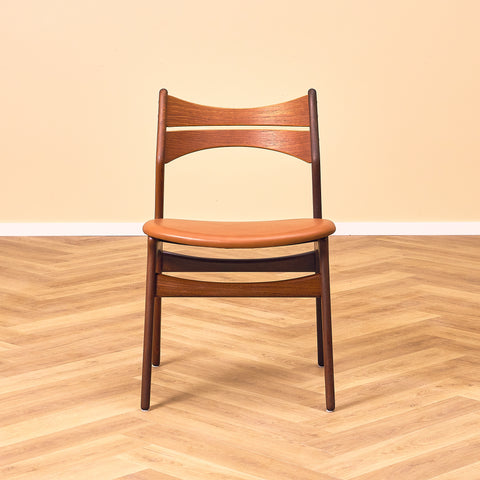 Danish dining chairs in solid walnut and teak by Erik Buch for Chr. Christensen Møbelfabrik, model 310