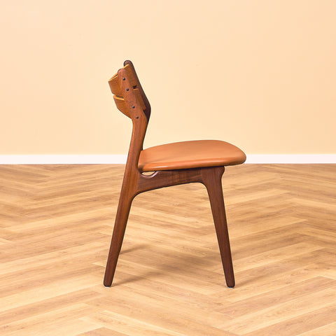 Danish dining chairs in solid walnut and teak by Erik Buch for Chr. Christensen Møbelfabrik, model 310