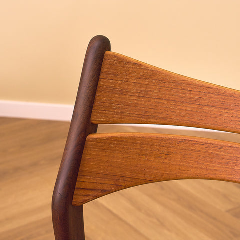 Danish dining chairs in solid walnut and teak by Erik Buch for Chr. Christensen Møbelfabrik, model 310